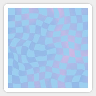 Trippy Aesthetic Checkered blue purple Gradient Pattern Sticker